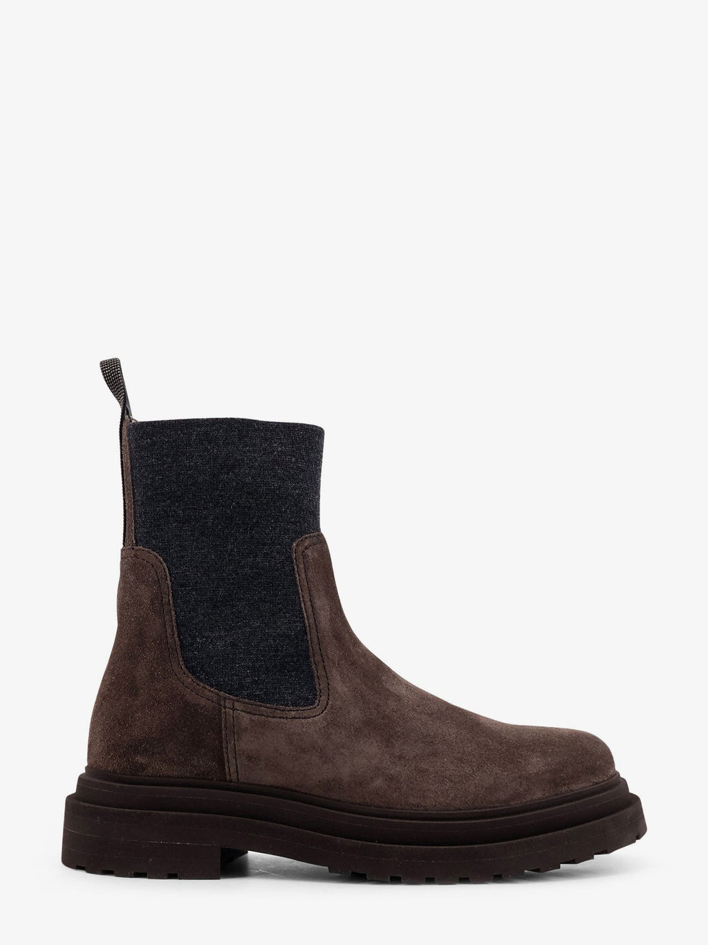 Brunello Cucinelli Suede ankle boots with Monili detail