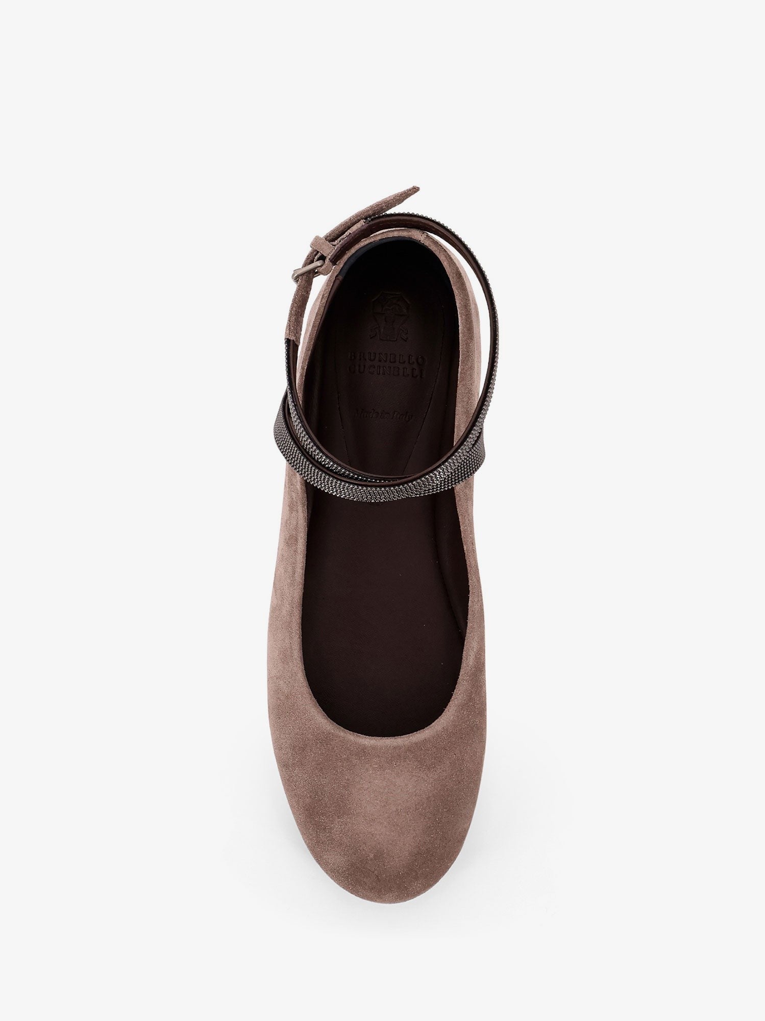 Brunello Cucinelli Suede Ballerinas with Monili detail