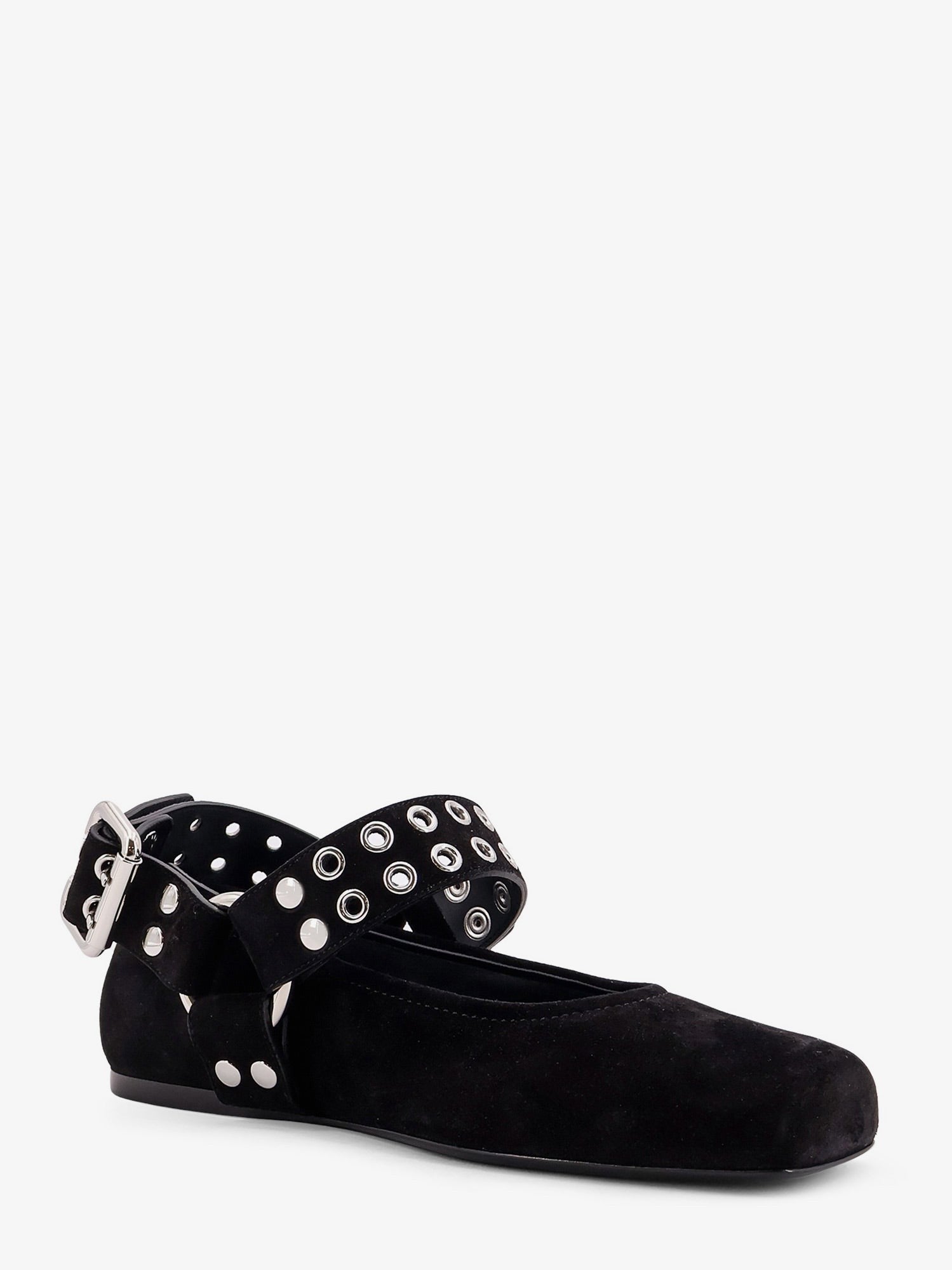 ALAIA Suede Biker Flat Ballerinas