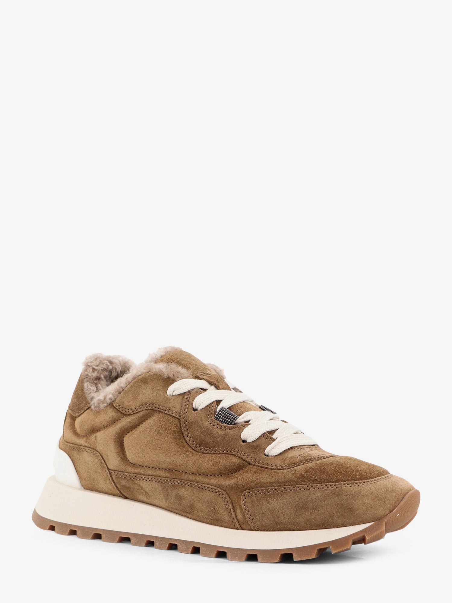 Brunello Cucinelli Suede sneakers with fur lining