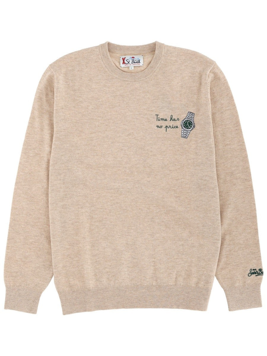MC2 SAINT BARTH SWEATER WITH EMBROIDERY