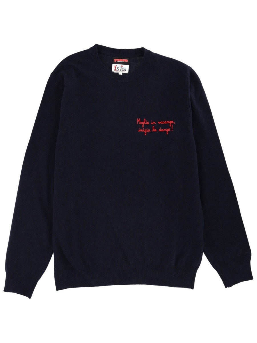 MC2 SAINT BARTH SWEATER WITH EMBROIDERY