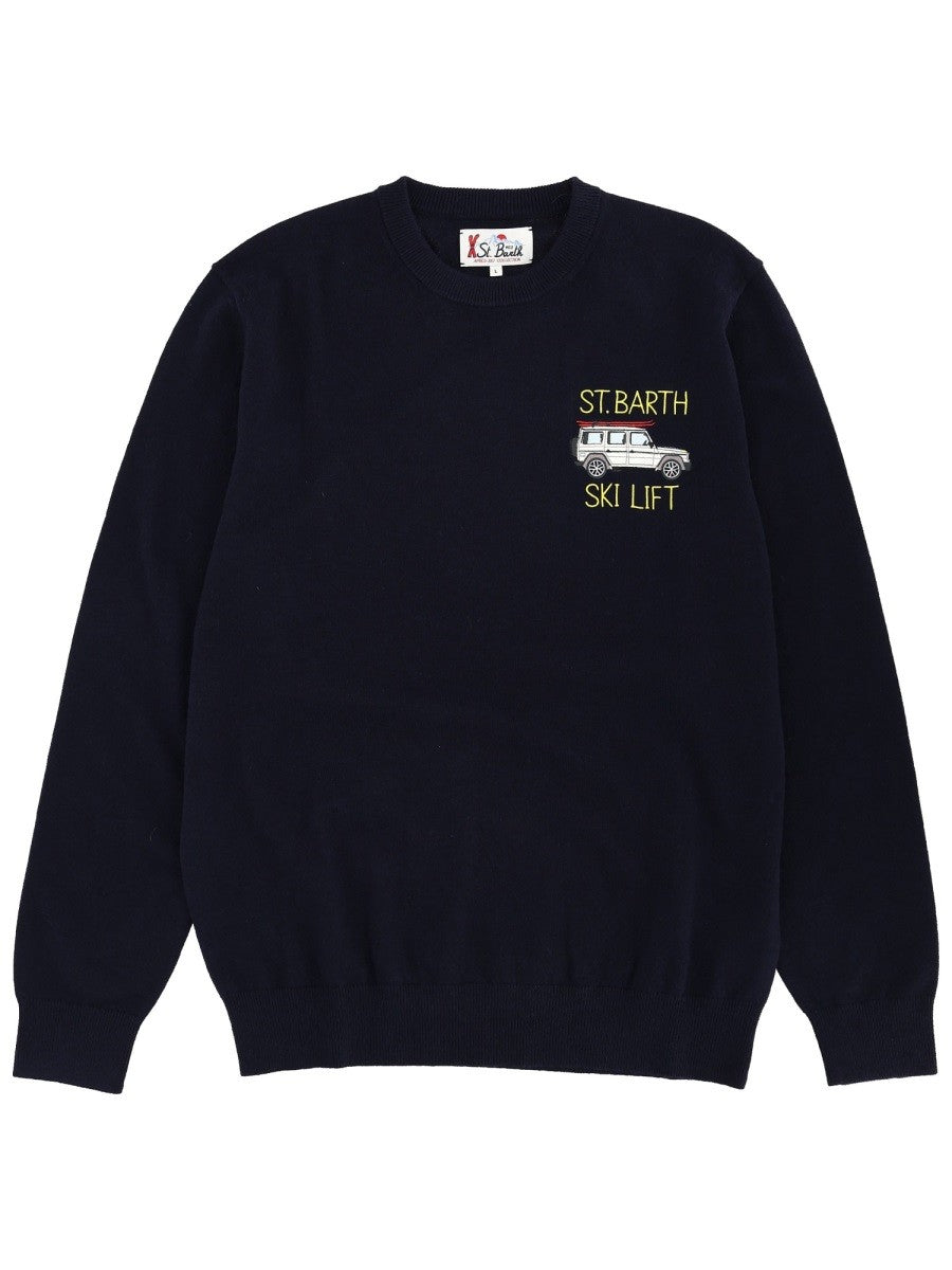 MC2 SAINT BARTH SWEATER WITH EMBROIDERY