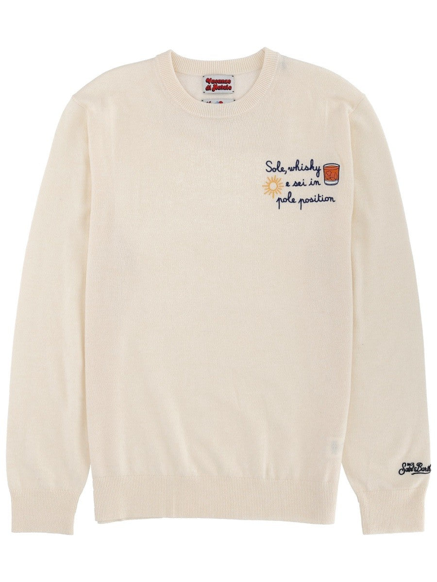 MC2 SAINT BARTH SWEATER WITH EMBROIDERY