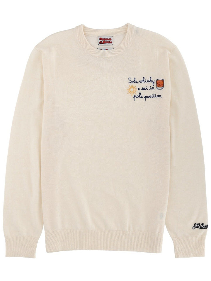 MC2 SAINT BARTH SWEATER WITH EMBROIDERY