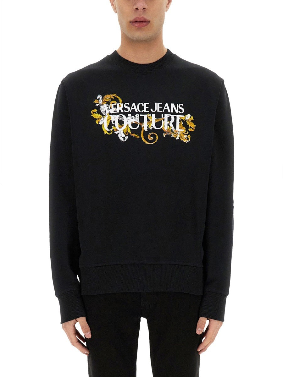Versace Jeans Couture SWEATSHIRT WITH BAROQUE OUTLINE LOGO