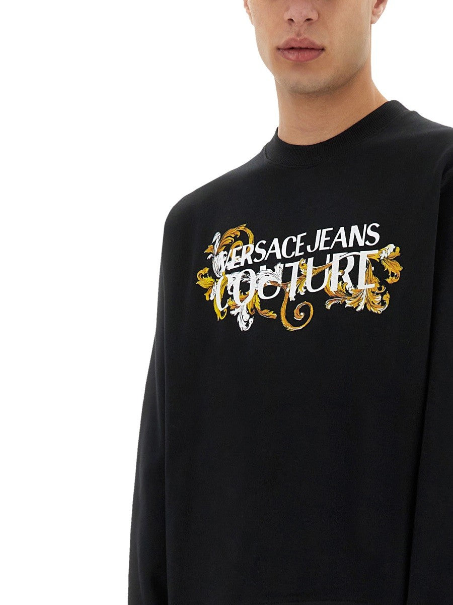 Versace Jeans Couture SWEATSHIRT WITH BAROQUE OUTLINE LOGO