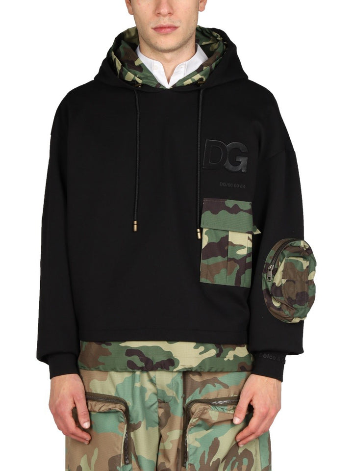 Dolce & Gabbana SWEATSHIRT WITH CAMO DETAILS