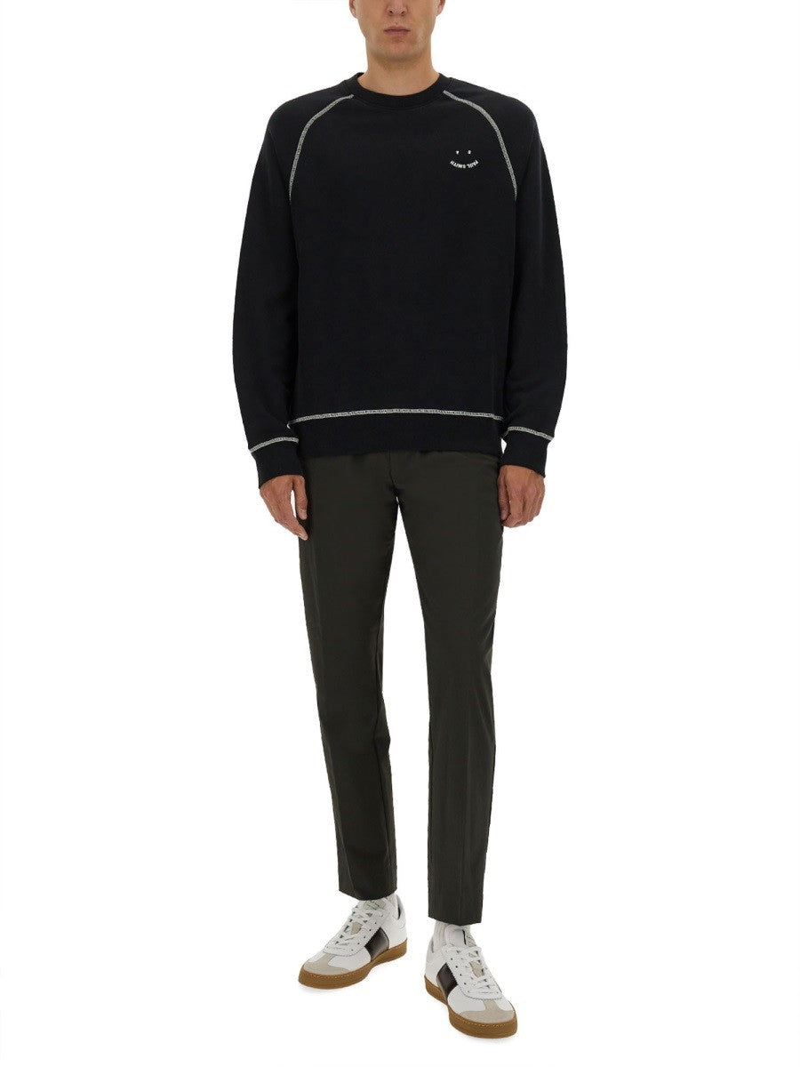 PS BY PAUL SMITH SWEATSHIRT WITH EMBROIDERY PS HAPPY