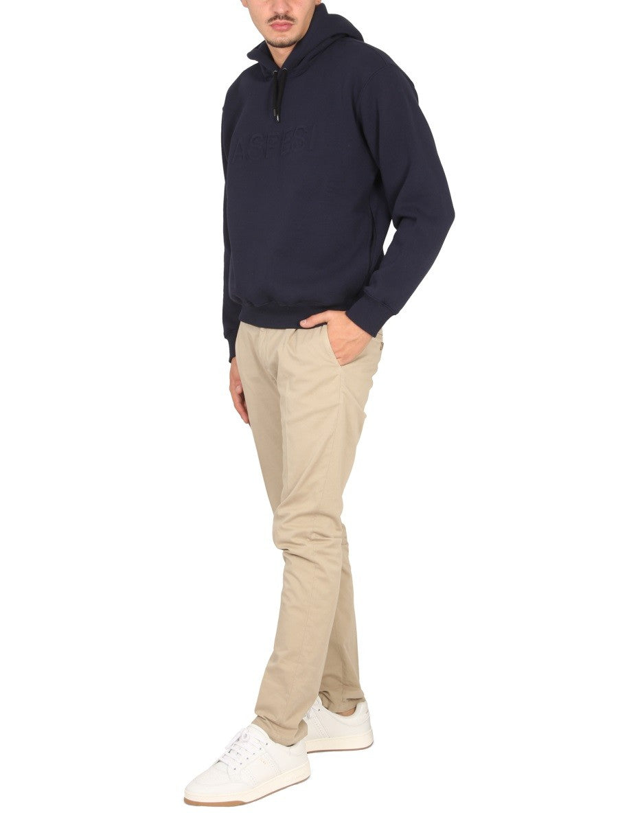 ASPESI SWEATSHIRT WITH LOGO AND HOOD
