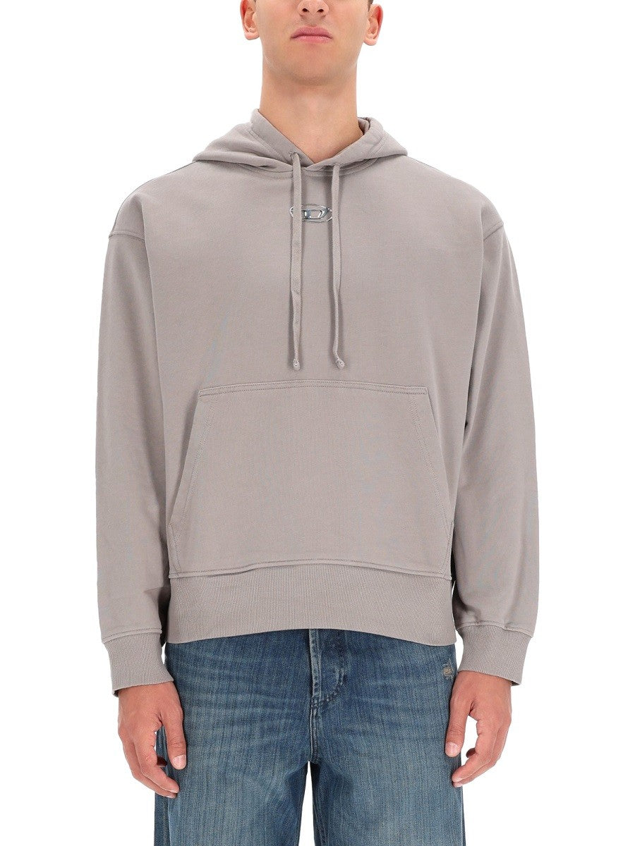 Diesel SWEATSHIRT WITH LOGO AND HOOD