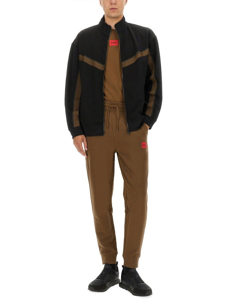 Hugo SWEATSHIRT WITH LOGO AND ZIPPER