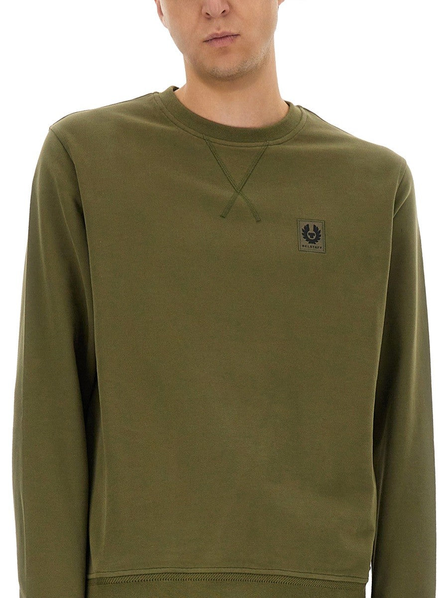 BELSTAFF SWEATSHIRT WITH LOGO PATCH