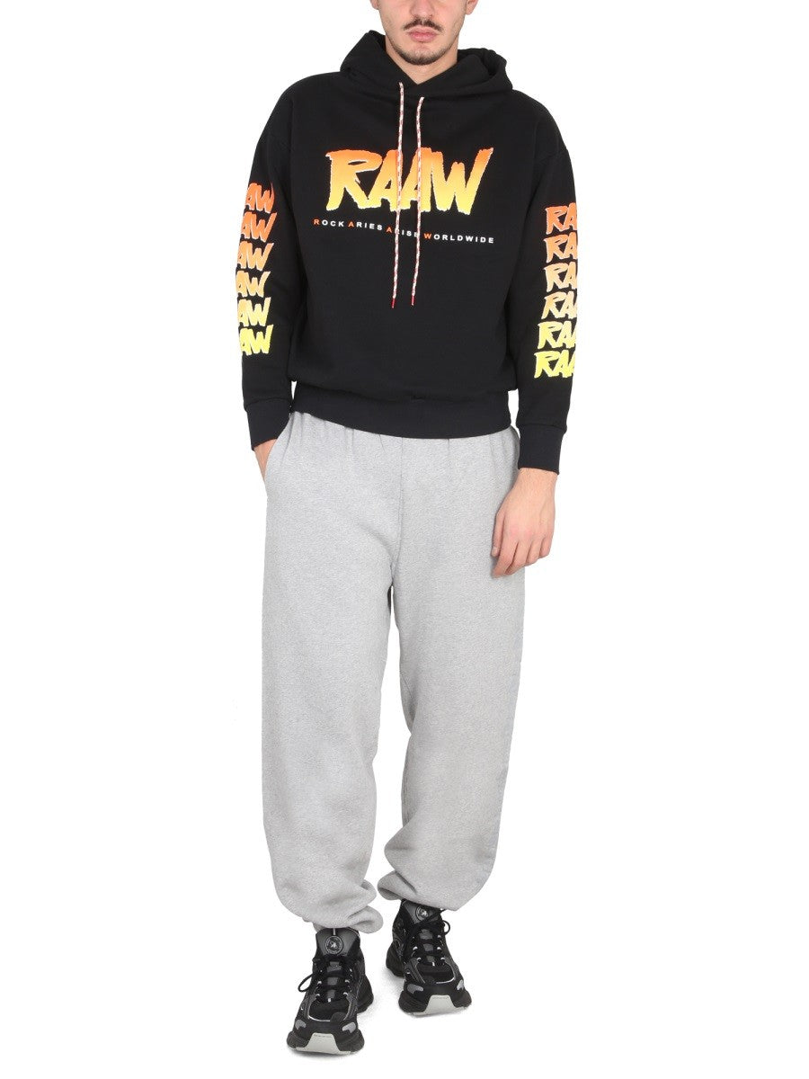 ARIES SWEATSHIRT WITH LOGO PRINT