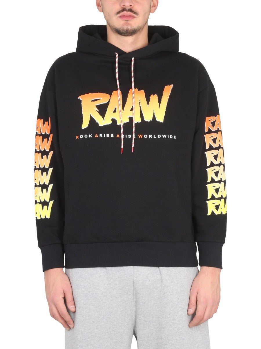 ARIES SWEATSHIRT WITH LOGO PRINT