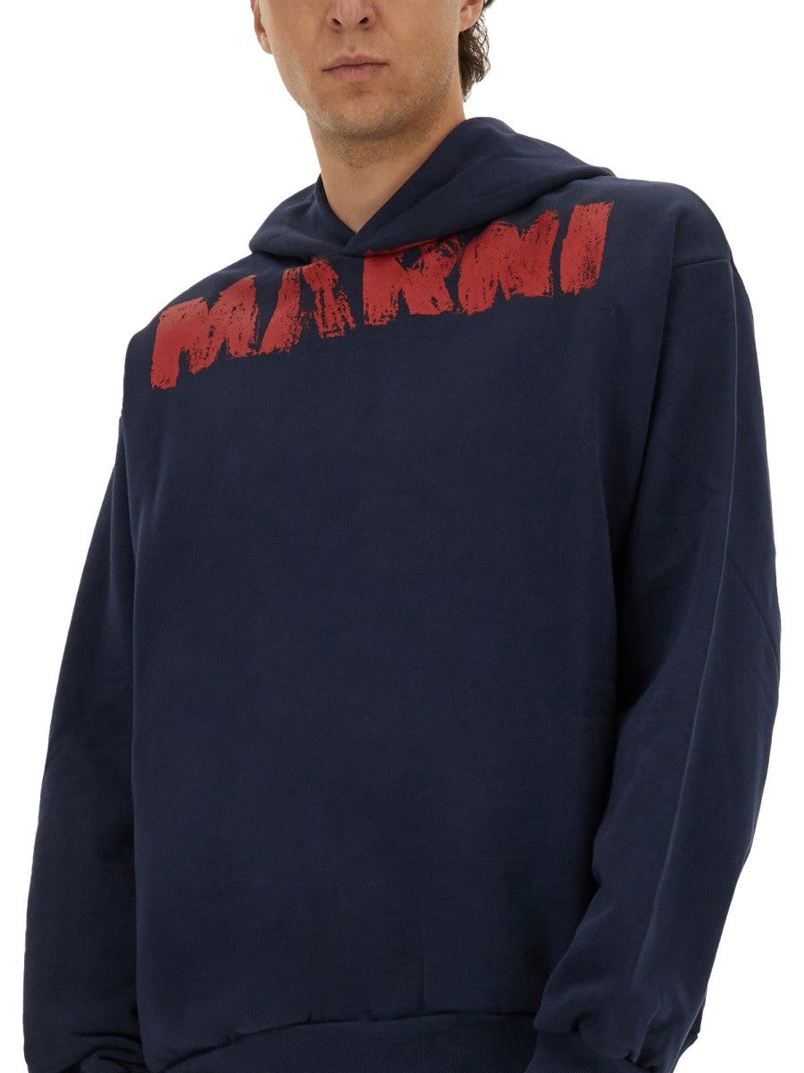 Marni SWEATSHIRT WITH MAXI LOGO PRINT