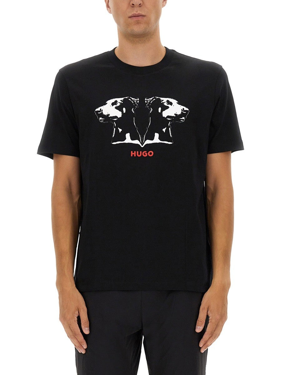 Hugo T-SHIRT WITH DOBERMAN PRINT