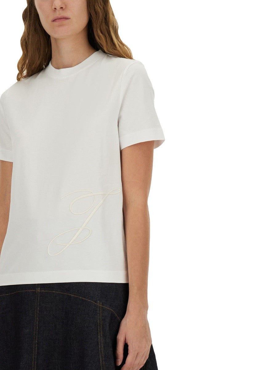JACQUEMUS T-SHIRT WITH EMBROIDERED "J"