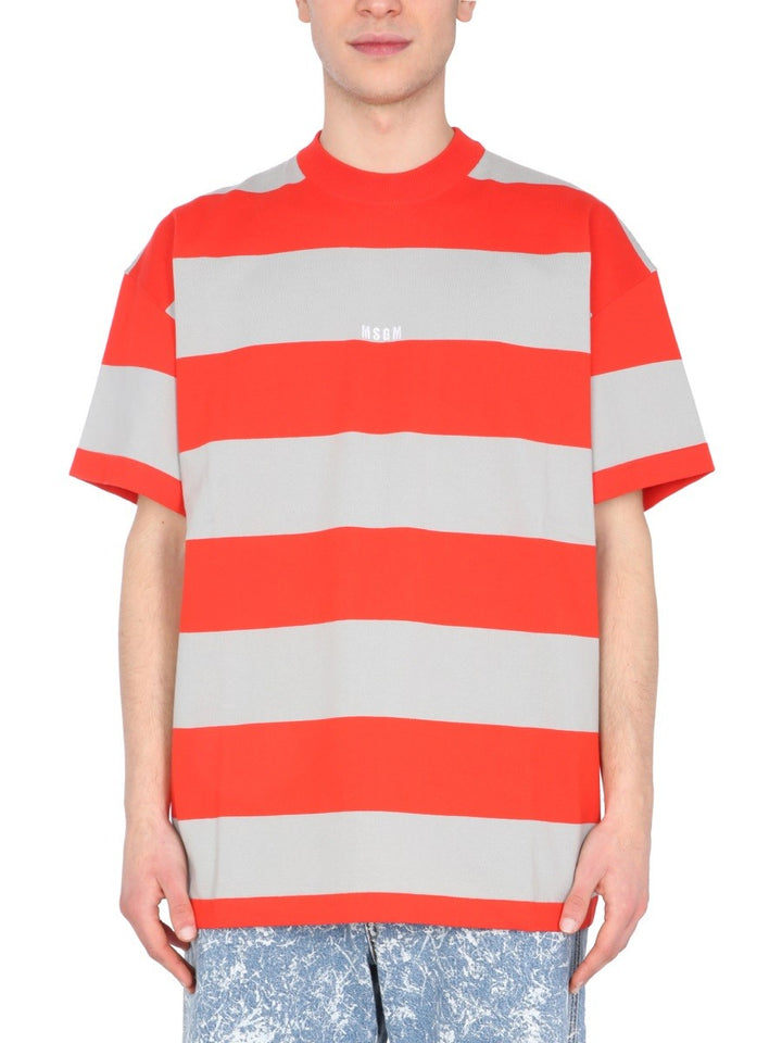msgm T-SHIRT WITH EMBROIDERED LOGO