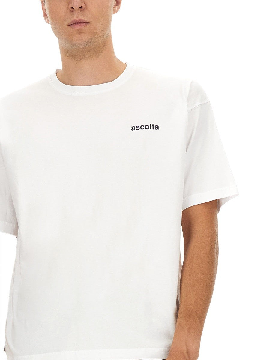 ASPESI T-SHIRT WITH "LISTEN" PRINT