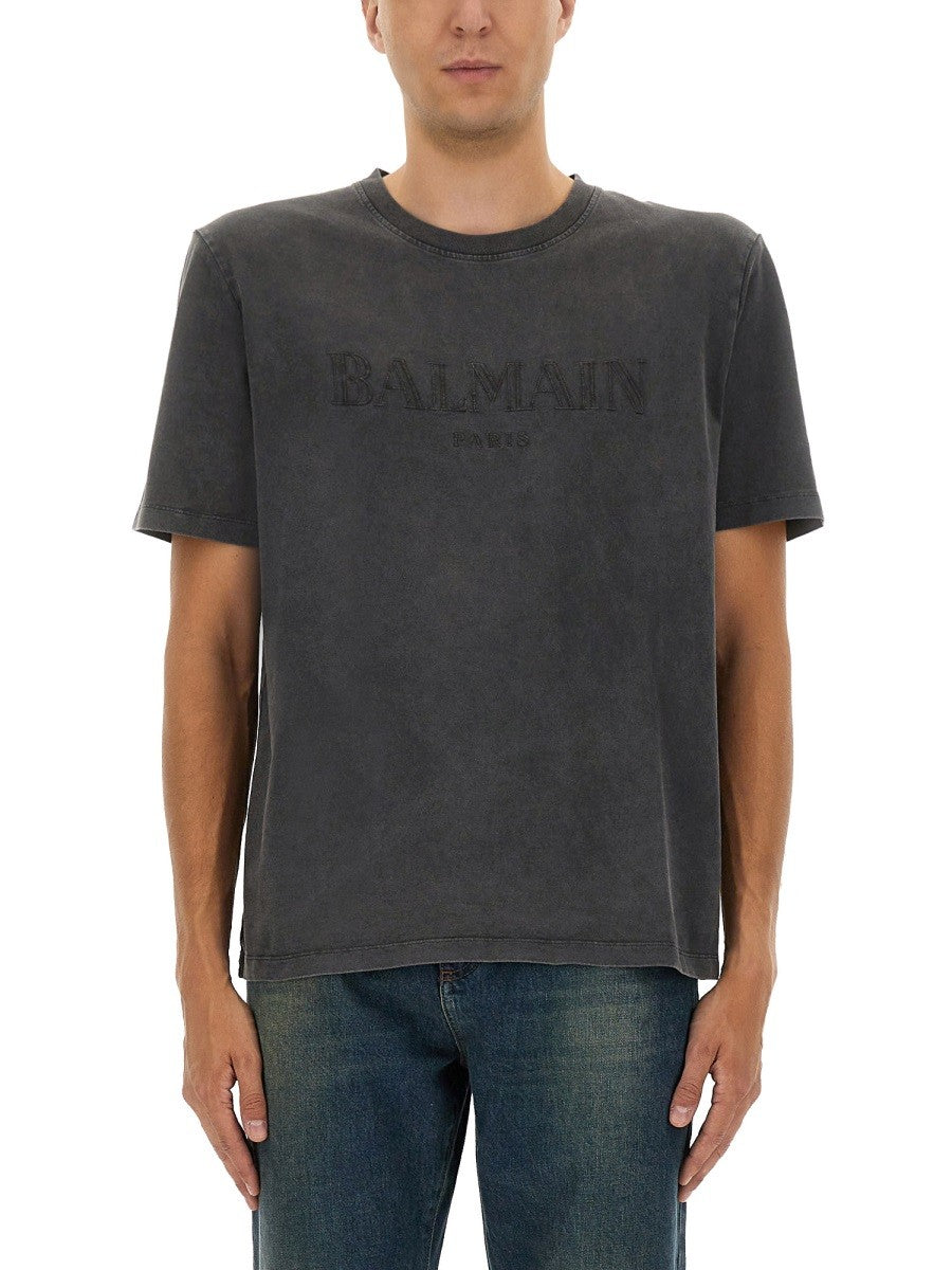 Balmain T-SHIRT WITH LOGO EMBROIDERY