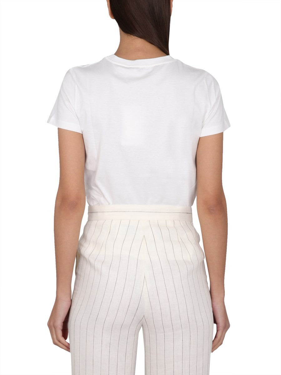 Max Mara T-SHIRT WITH LOGO EMBROIDERY
