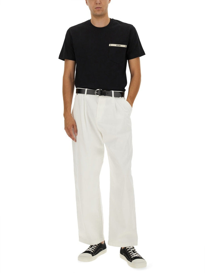 Moschino T-SHIRT WITH LOGO RIBBON