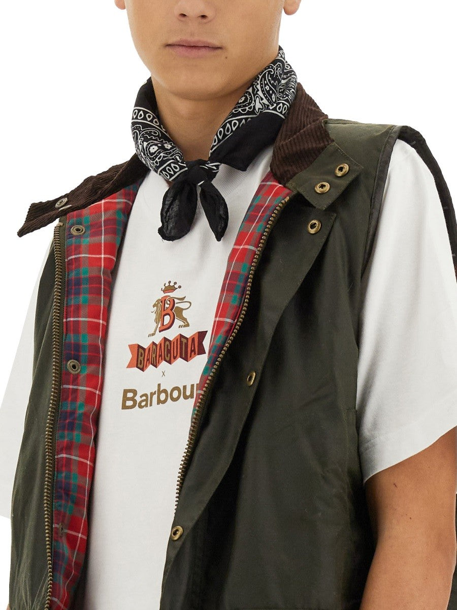 BARACUTA X BARBOUR T-SHIRT WITH LOGO