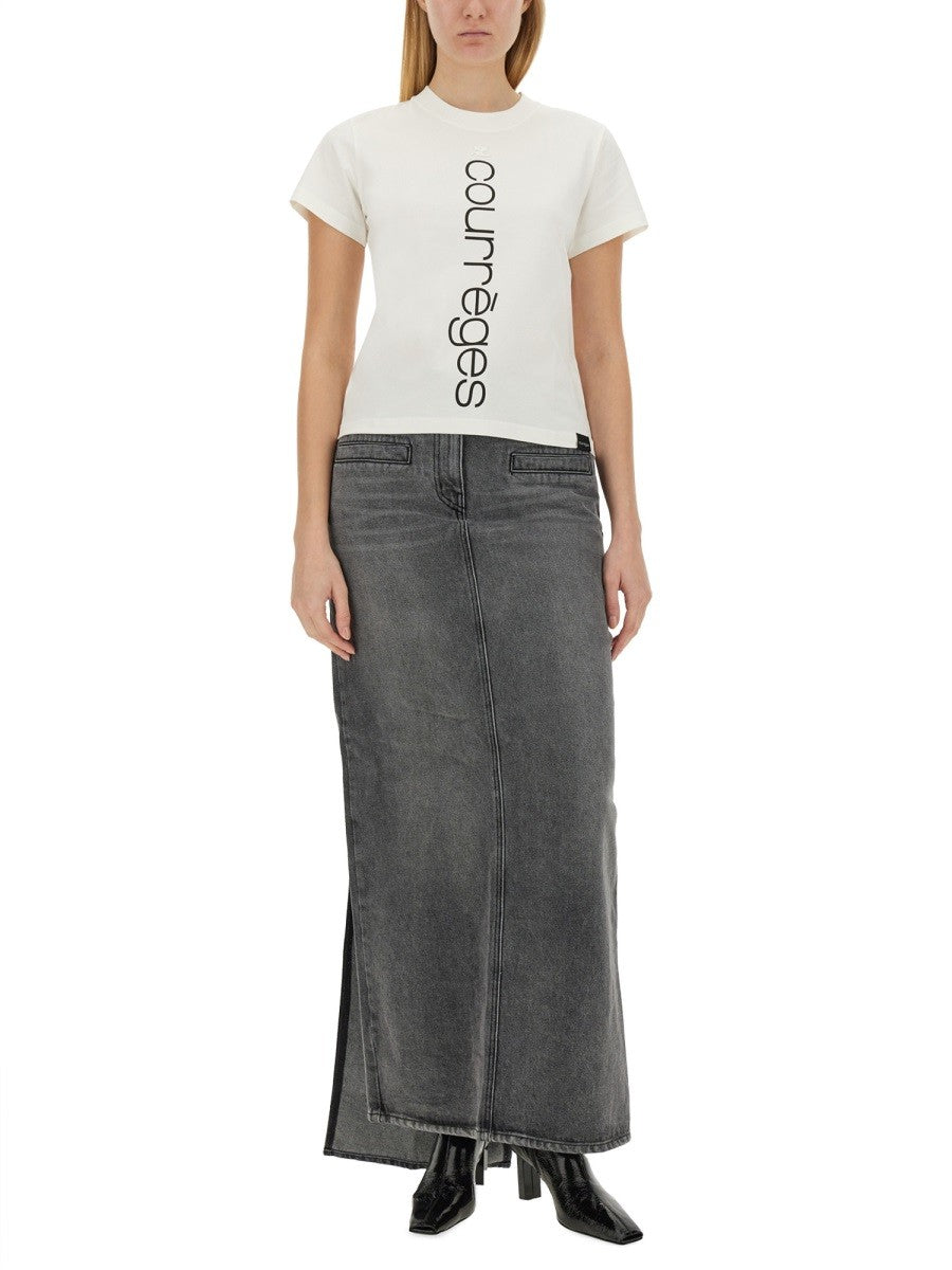 COURREGES T-SHIRT WITH LOGO