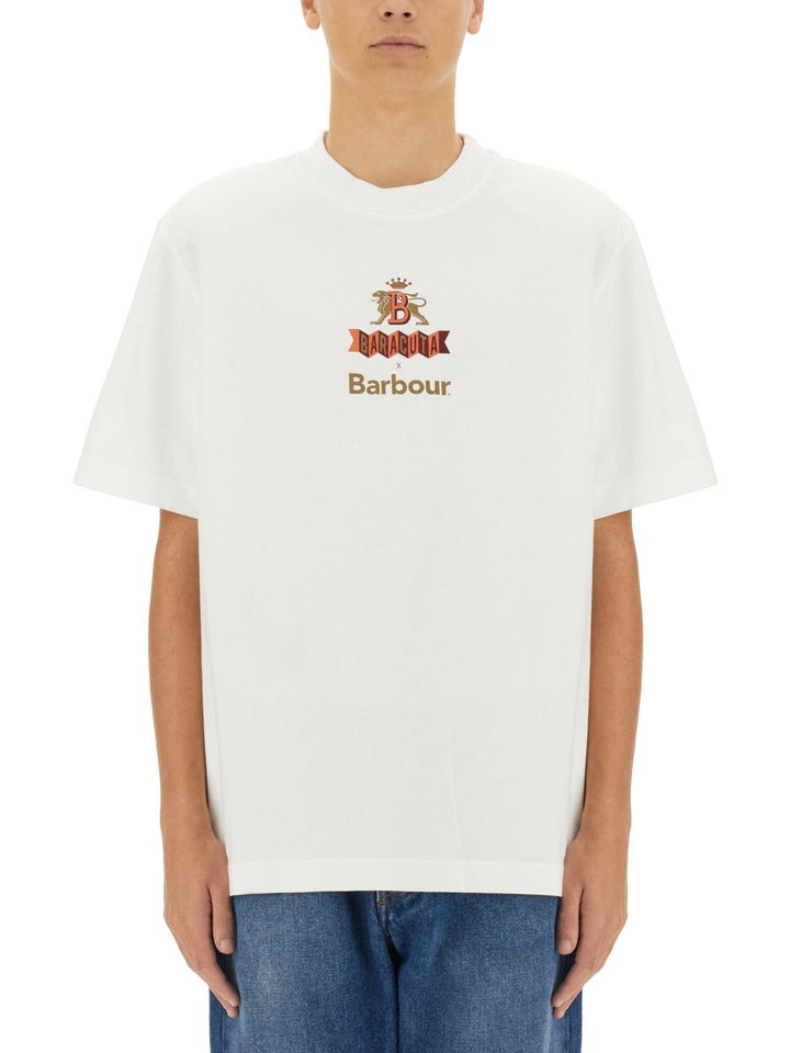 BARACUTA X BARBOUR T-SHIRT WITH LOGO