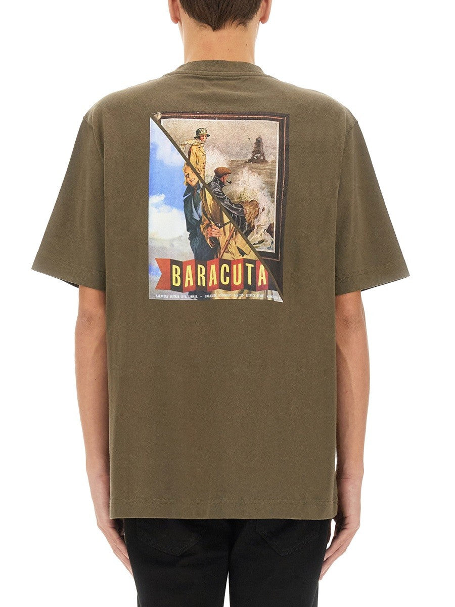 BARACUTA X BARBOUR T-SHIRT WITH LOGO