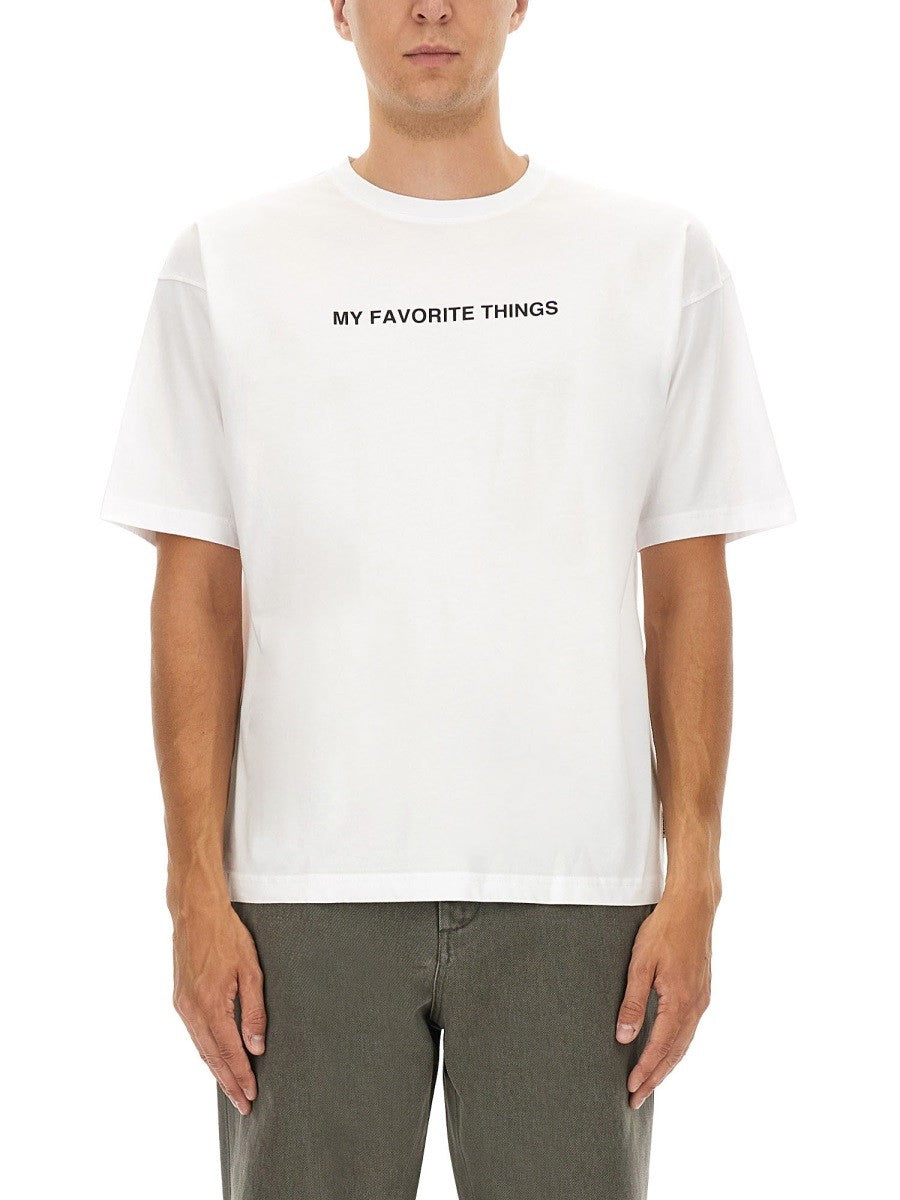 ASPESI T-SHIRT WITH "MY FAVORITE THINGS" PRINT