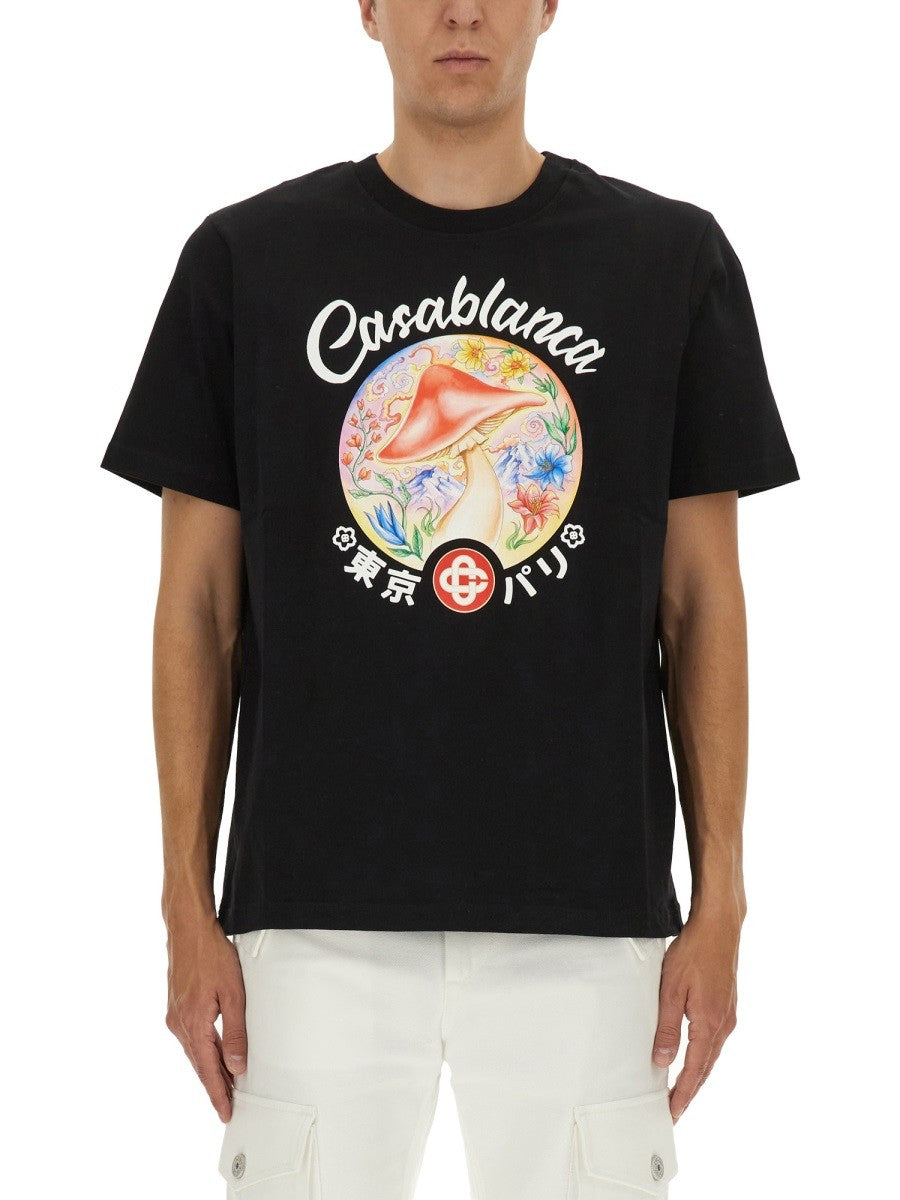 CASABLANCA T-SHIRT WITH PRINT
