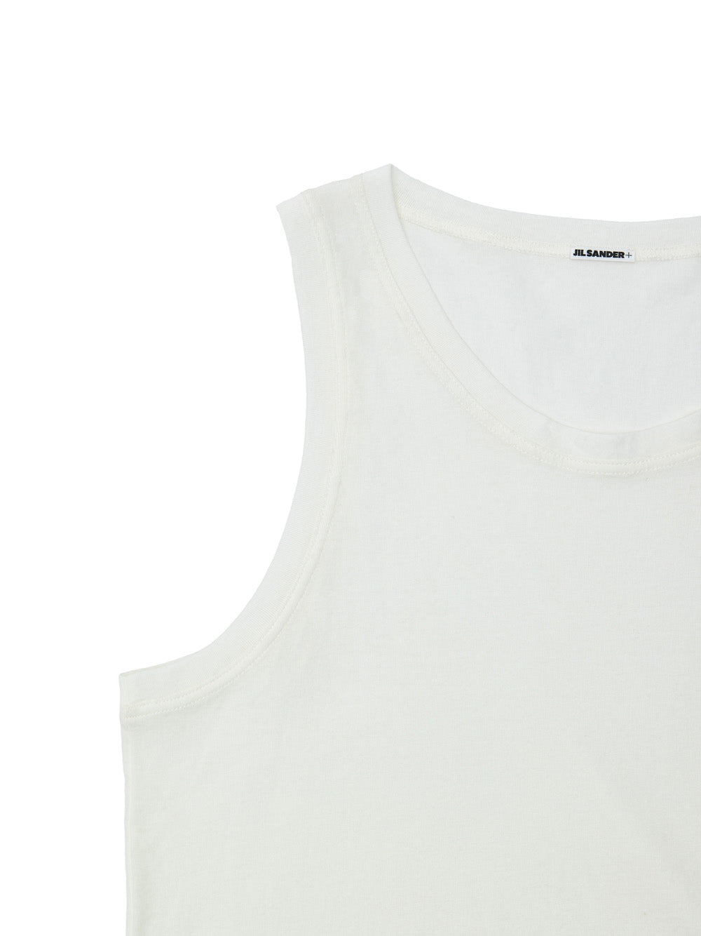 Jil Sander White Brushed Cotton Vest – Relaxed Fit – Siebentaschen