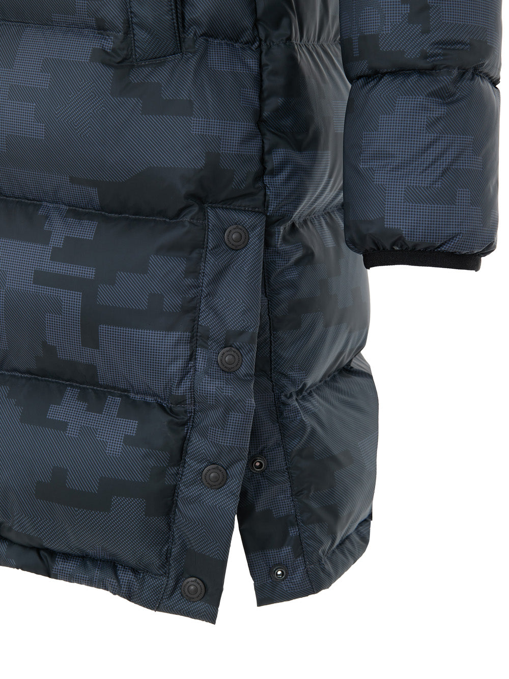 Moose Knuckles Long Padded Down Jacket in Grey