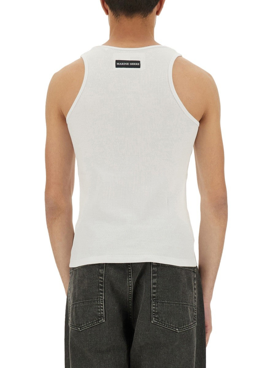 MARINE SERRE RIBBED TANK TOP WITH MOON LOGO