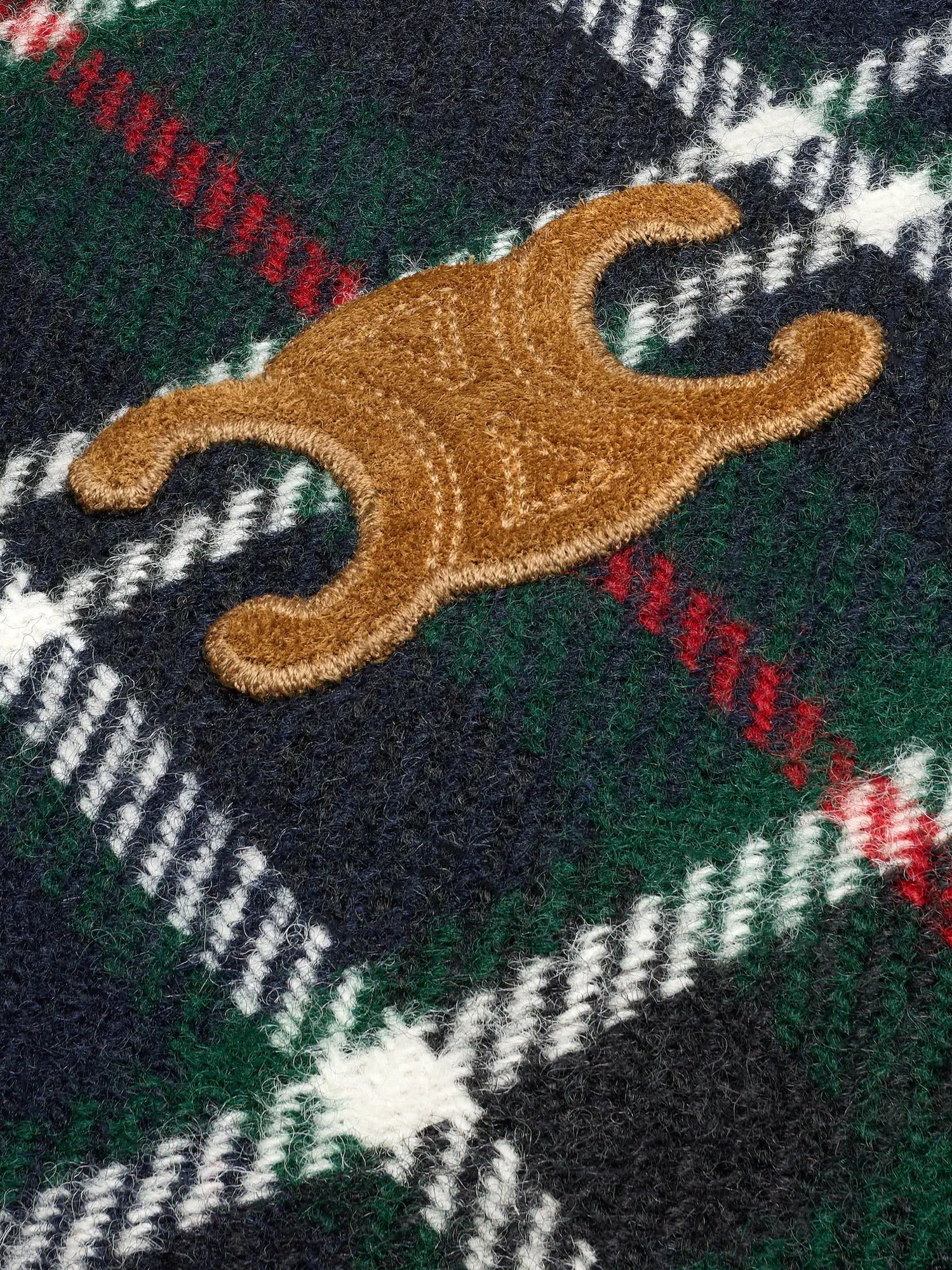 Celine Tartan wool jacket with suede inserts