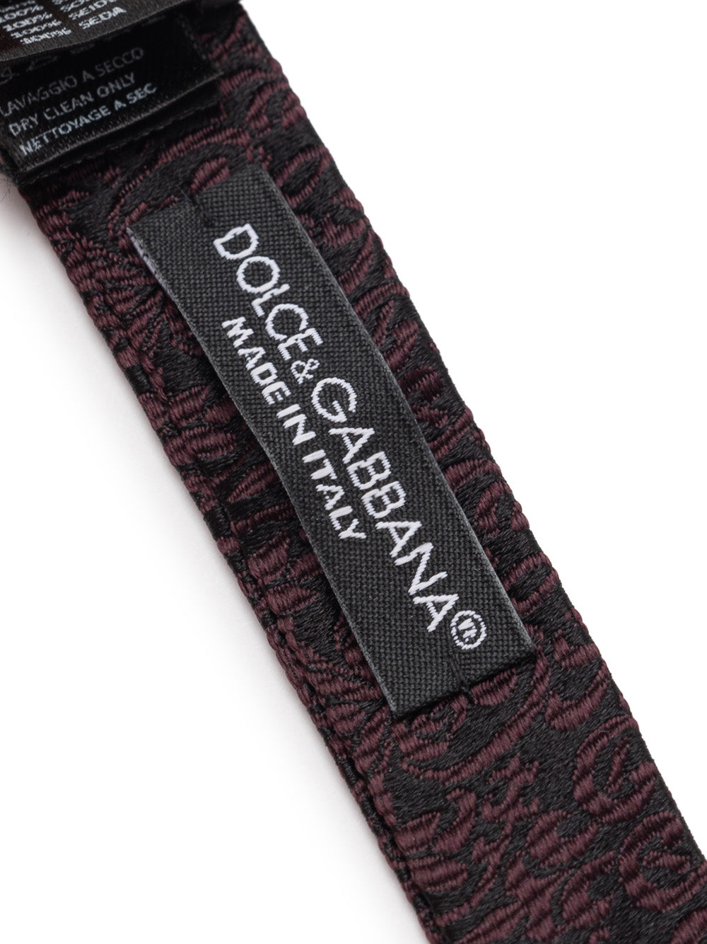 Dolce & Gabbana Black Silk Embroidery Bow Tie