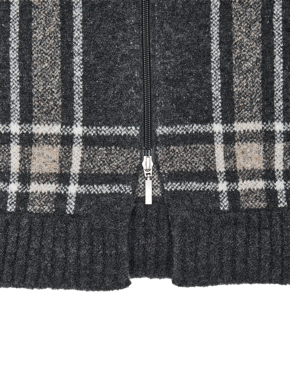 Gran Sasso Jacquard BouclÃ© Coat in Gray with Maxi Zip