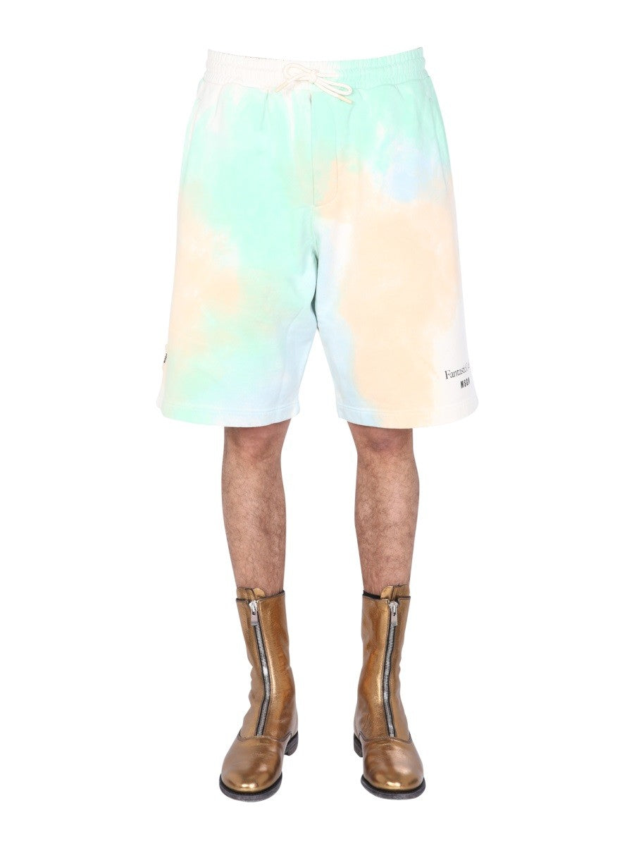 msgm TIE DYE PATTERN BERMUDA
