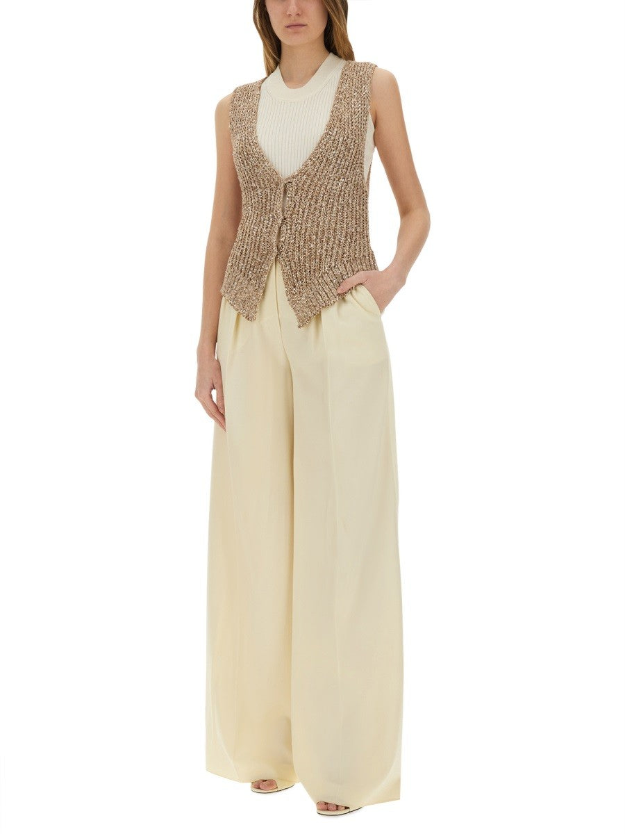 ALYSI TRICOT VEST WITH SEQUINS