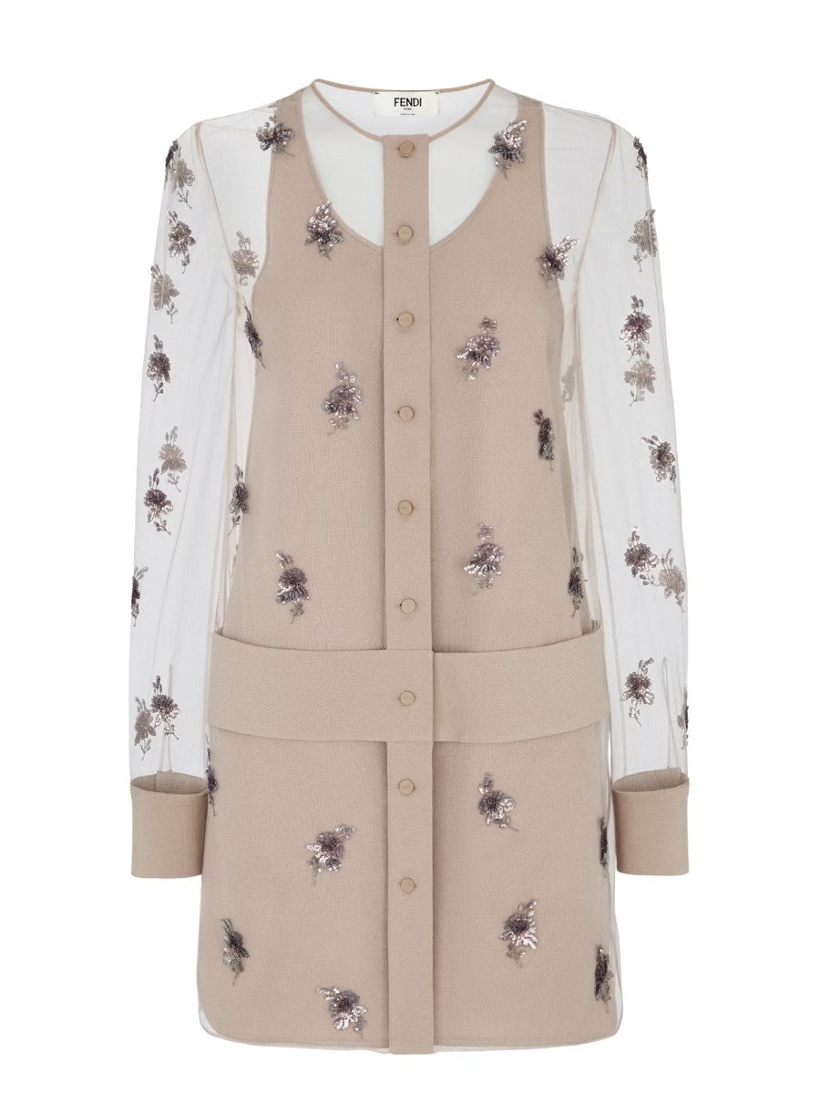 Fendi TULLE DRESS WITH EMBROIDERY