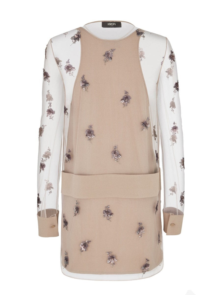 Fendi TULLE DRESS WITH EMBROIDERY