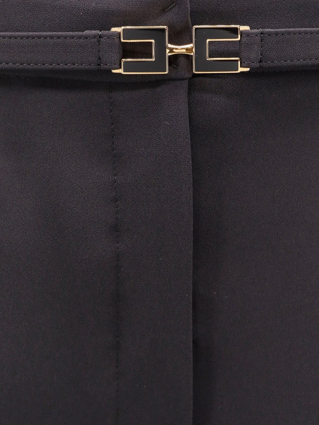 Elisabetta Franchi Tuxedo trouser with belt and enamelled detail