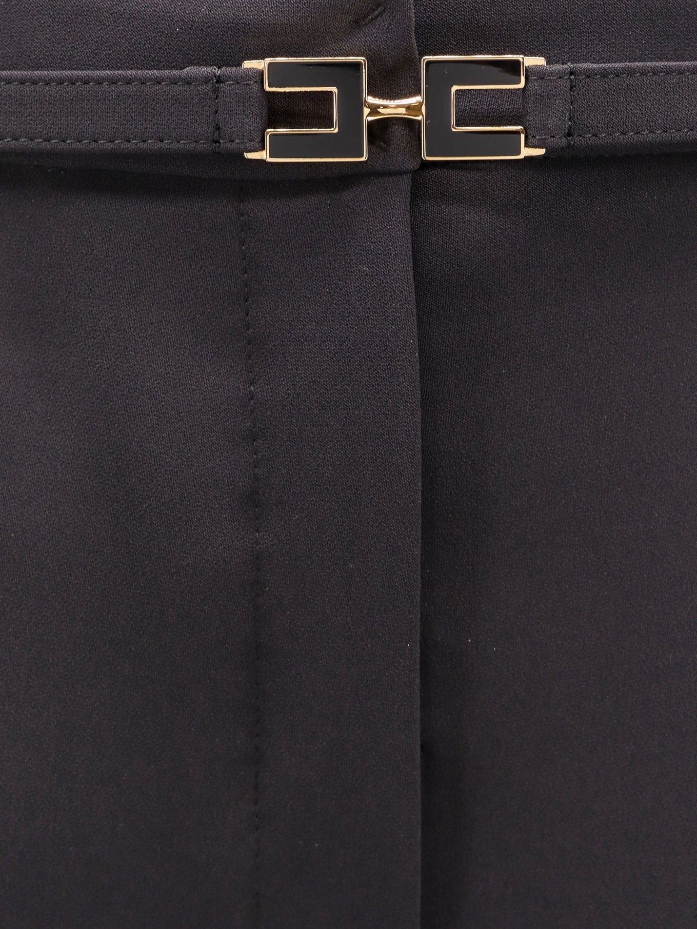 Elisabetta Franchi Tuxedo trouser with belt and enamelled detail