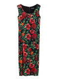 Dolce & Gabbana Pomegranate Print Sleeveless Maxi Dress Nero/rosso – Siebentaschen
