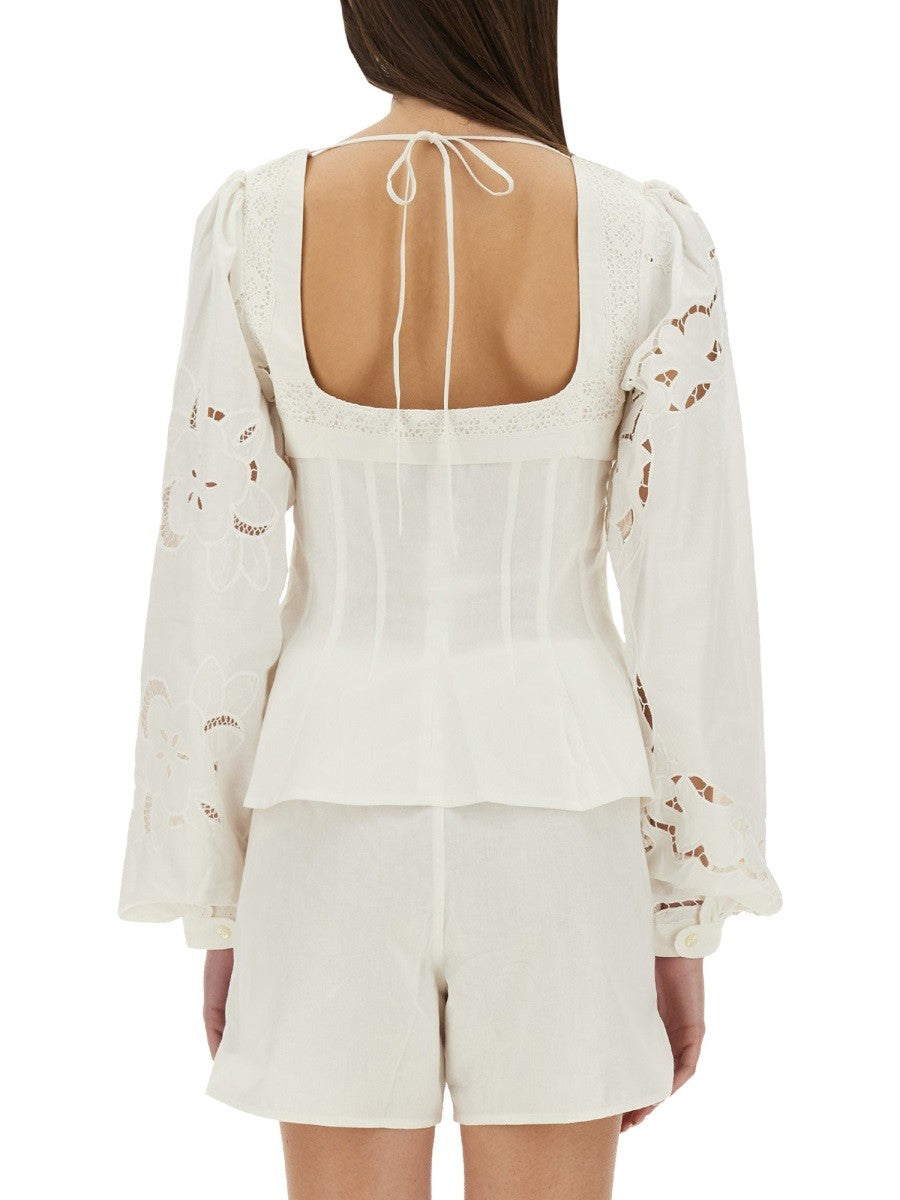 MARINE SERRE UPCYCLED LINEN TOP