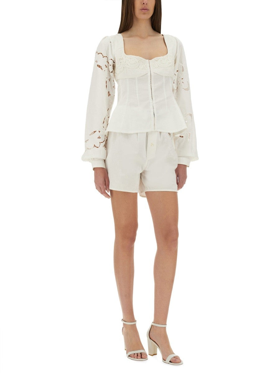 MARINE SERRE UPCYCLED LINEN TOP