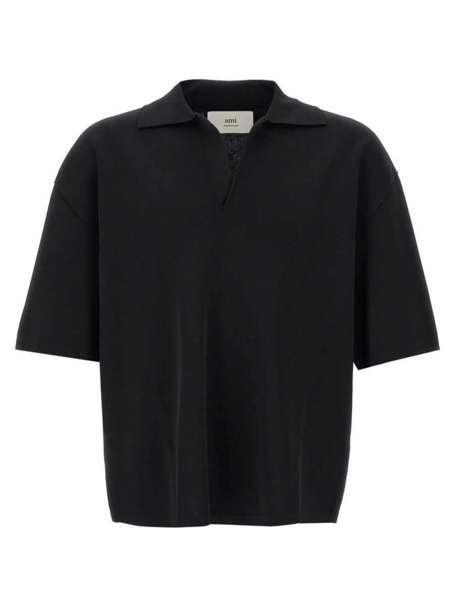 AMI PARIS V-NECK POLO SHIRT