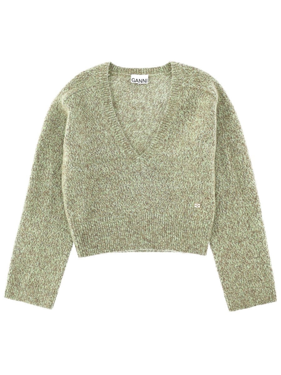 GANNI V-NECK SWEATER